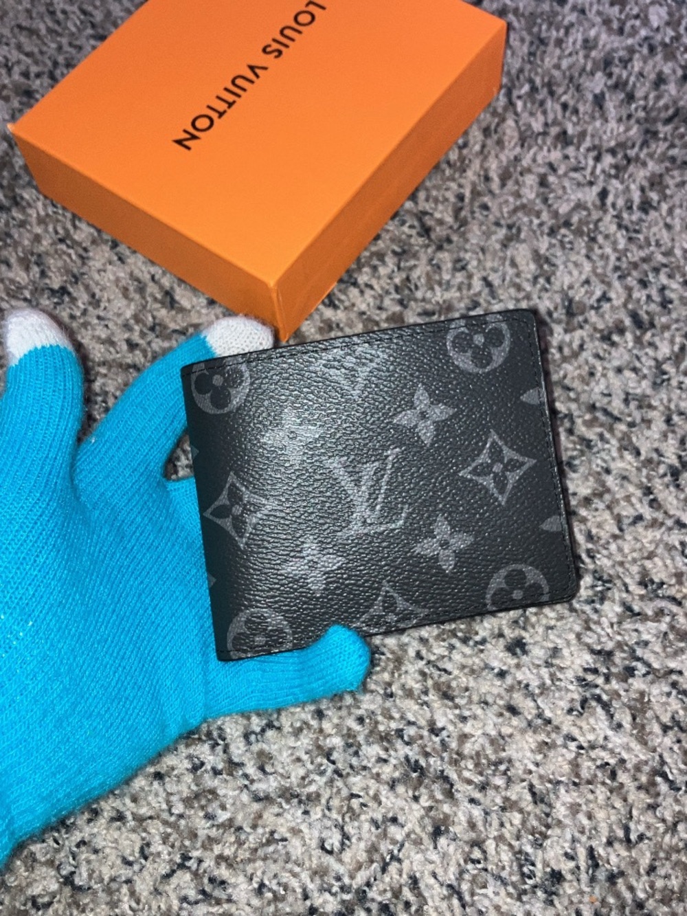 Louis Vuitton Black & Gray Monogram Canvas Wallet